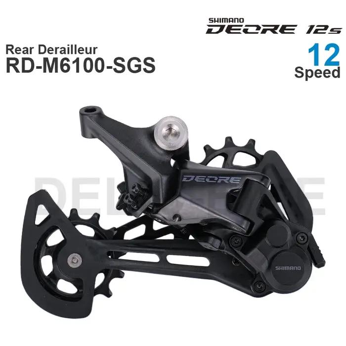 Dérailleur arrière Shimano Deore M6100 12 vitesses - Compatible 1x12 Shadow RD+ pour VTT et gravel