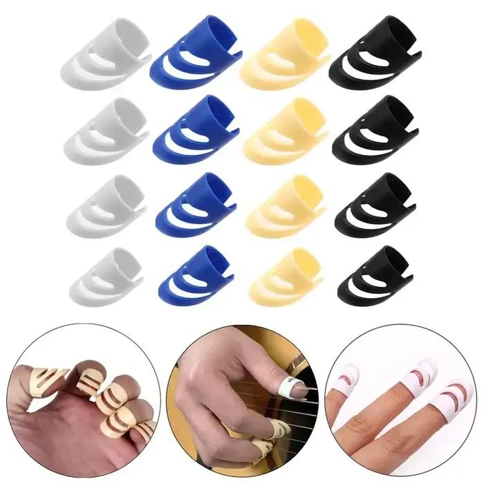 LEUKULELE-Lot de 4 protège-doigts en plastique, accessoire de manucure, pour doigts, pouce, ongles,