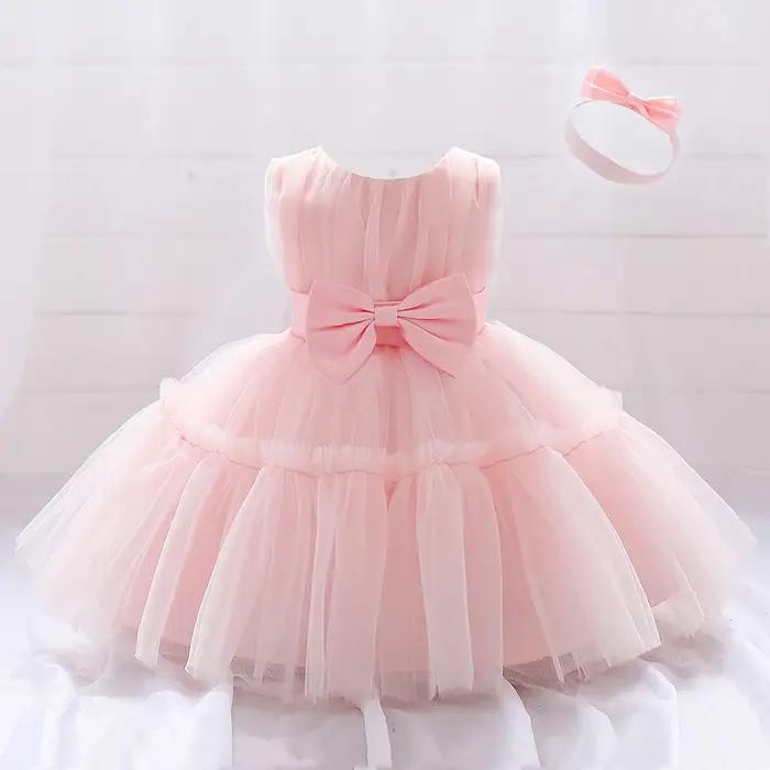 Robes de baptême pour bébés filles, tenue de princesse élégante pour fête de mariage, en Tulle, vête