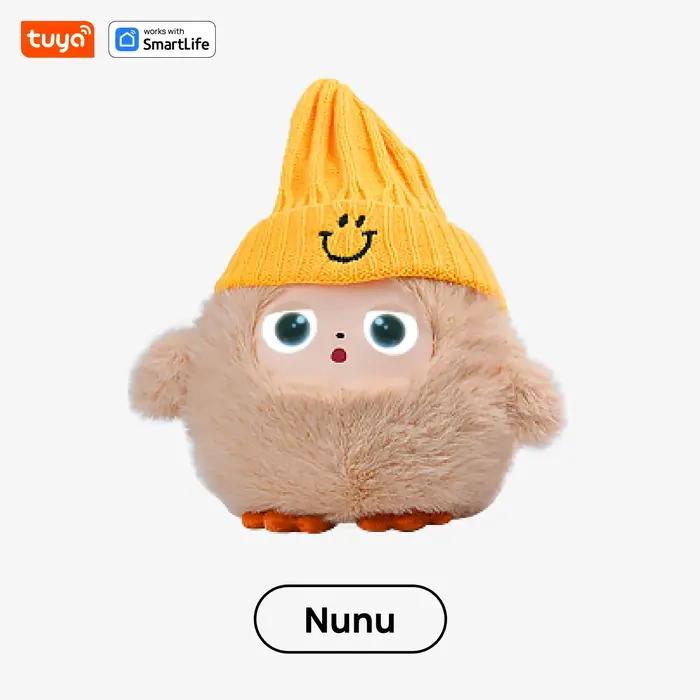 Jouet en peluche mignon Nunu-AI avec voix intelligente et yeux LED, compagnon interactif prêt et rec