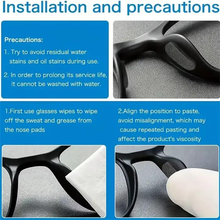 Coussinets de nez antidérapants en mousse souple autocollants pour lunettes – Protection en éponge p