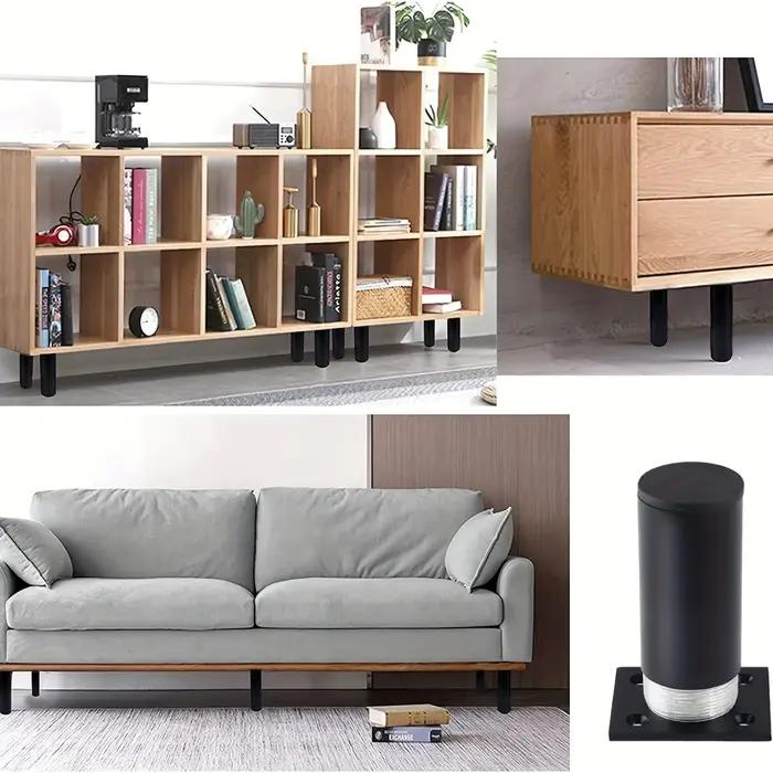 4 pièces pieds de meubles épaissies en alliage d'aluminium pieds d'armoire avec vis pieds réglables