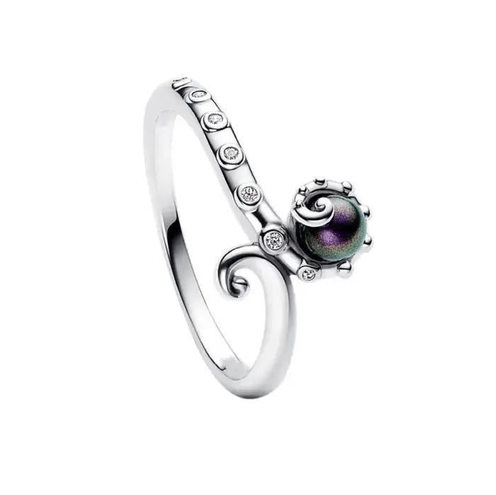 Bague en argent 925% pur avec nœud papillon, cœur et couronne en zircone, cadeau d'amour pour femmes