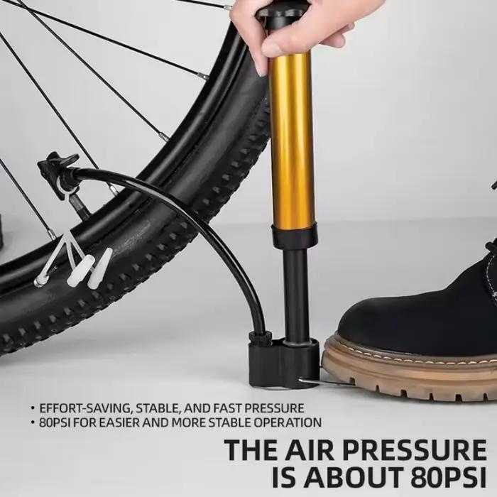 Pompe à air manuelle pour VTT 80 PSI valve Schrader gonfleur de pneus et ballons accessoire de cyclisme pour randonnées et courses户外活动泵