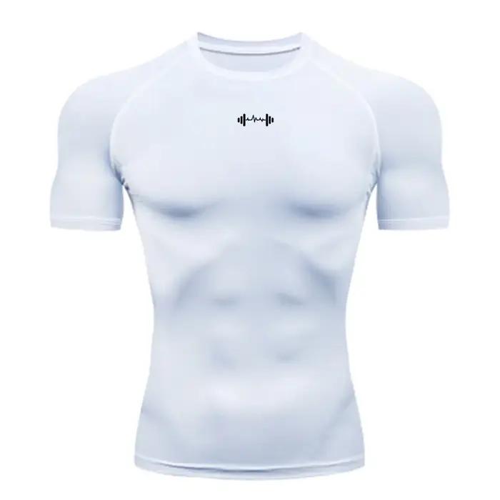 T-shirt de compression à manches courtes pour hommes - Sport Fitness Gym Jogging survêtement athlétique