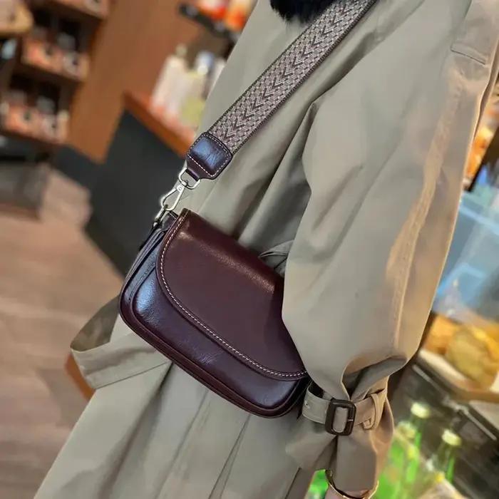 Sac à main en cuir de vache naturel pour femmes, sacs à bandoulière de bonne qualité pour les déplac