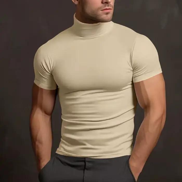 T-shirt homme sport col haut élastique séchage rapide pour course et gymnase - Confort optimal