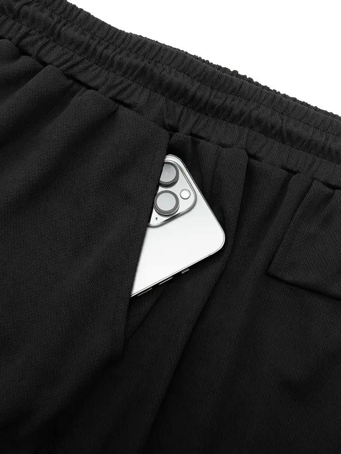 Short de course performant 2 en 1 pour hommes – Support de compression évacuant l'humidité avec poch