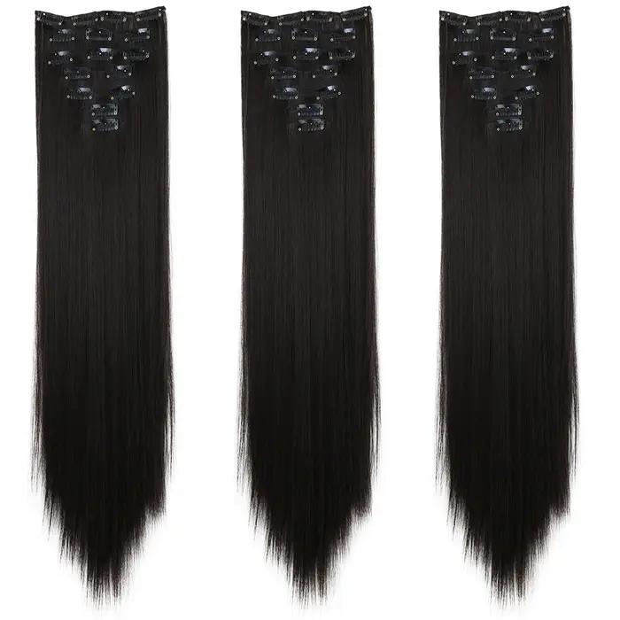 LANSA 7Clips longue droite synthétique pince sur Extensions de cheveux Cheveux pince Naturel haute t