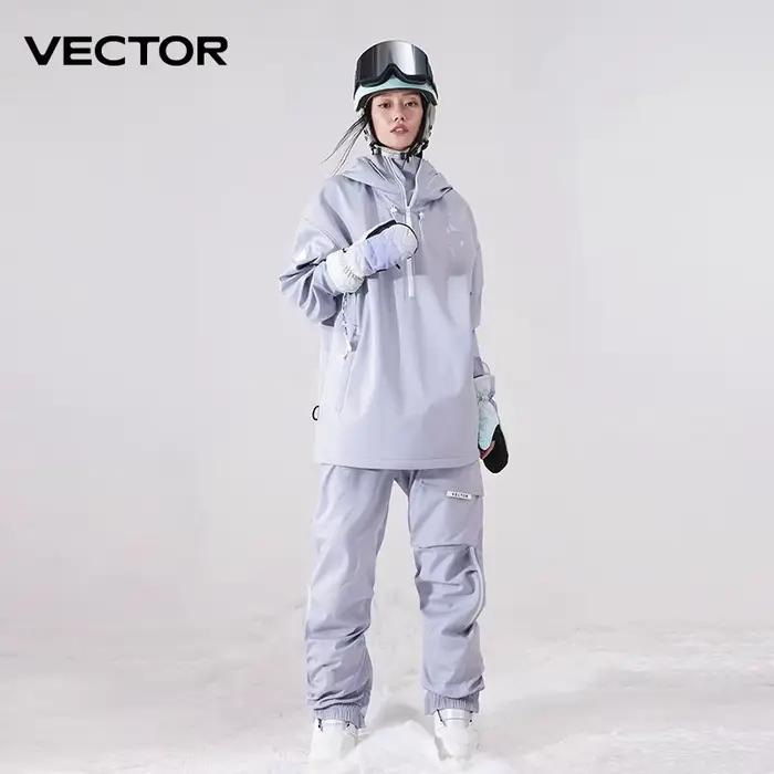 Veste de ski unie pour hommes et femmes, pantalon de ski chaud, coupe-vent, salopette d'hiver à capuche, imperméable, vêtements de sport de plein air, snowboard occasionnels