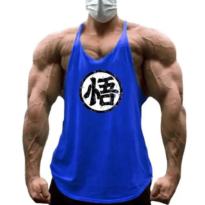 Débardeur homme coton respirant sans manches Fitness musculation Y-back été mode sport