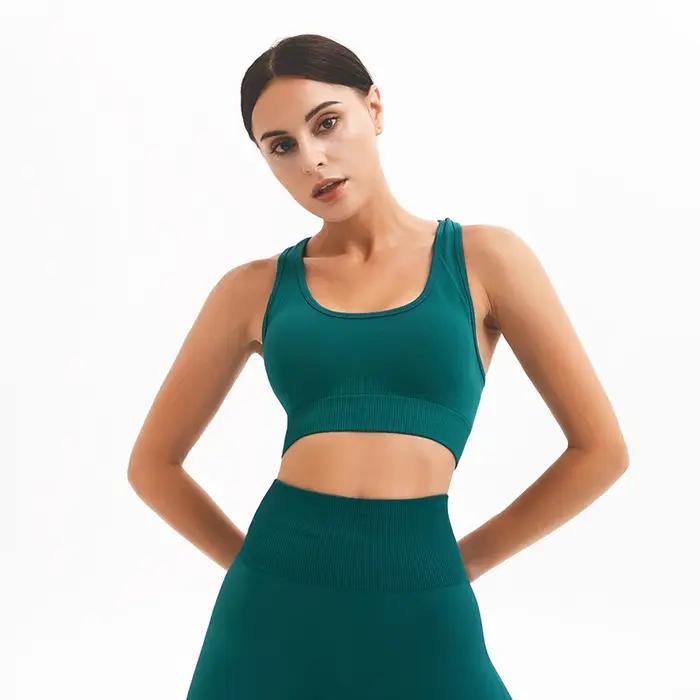 Soutien-gorge push-up rembourré femme sport yoga gym fitness entraînement