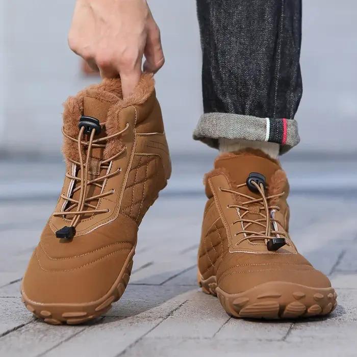 Flambant neuf bottes d'hiver pour hommes femmes neige pieds nus en plein air antidérapant chaud four