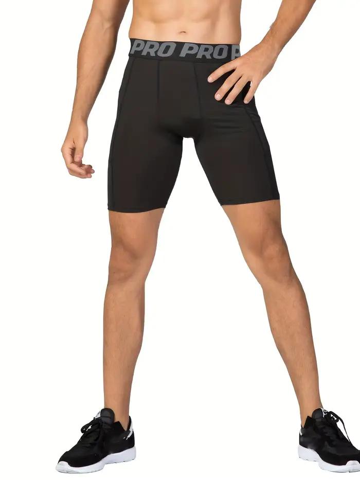 Lot de 3 shorts de compression pour hommes avec poche, shorts de course en spandex, sous-vêtements d