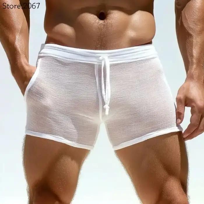 Shorts sexy à lacets pour hommes grandes tailles confortables respirants et tendance pour fitness maison détente