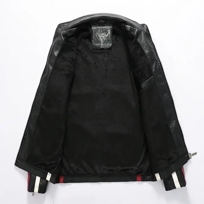 Veste de moto Vintage pour hommes, nouvelle veste de motard en cuir, manteau bombardier brodé, parde