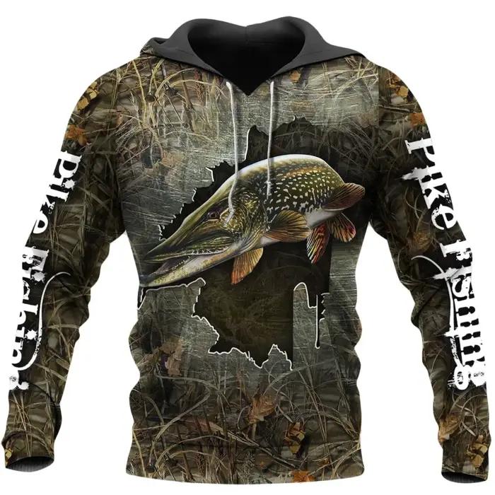 Mode hommes à capuche Cool carpe pêche 3D imprimé Harajuku sweat unisexe pull décontracté sweat à ca