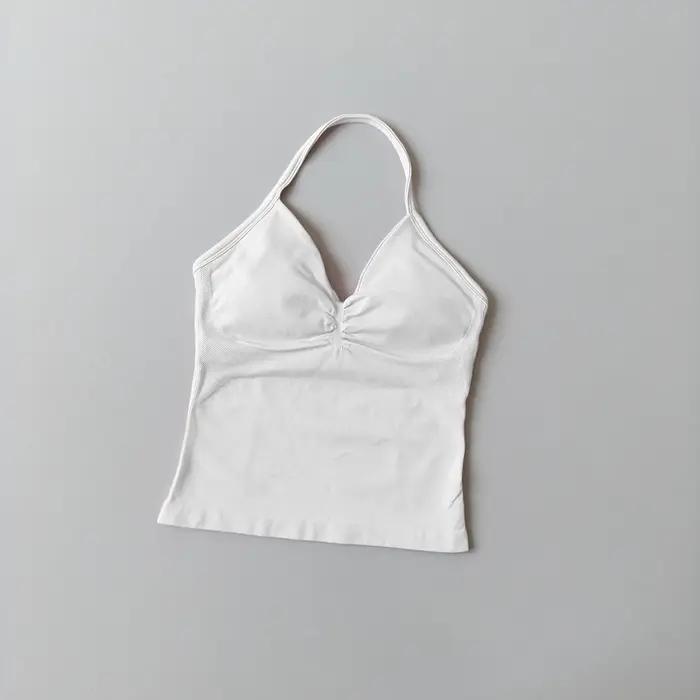 Longline haut à bretelles Yoga gilet femme dos nu débardeurs sport Fitness soutiens-gorge course ent