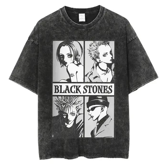 Anime japonais Nana Osaki imprimé Vintage lavé T-Shirt Harajuku Streetwear graphique T-Shirt été à m