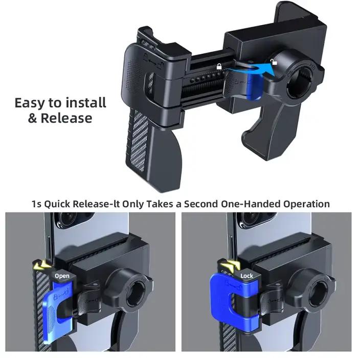 Support de téléphone pour vélo et moto antichoc adaptable guidon clip fixe GPS navigation smartphone 4.5 à 7.0 pouces