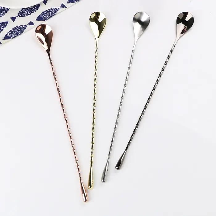 Cuillère à mélanger cuillère à Cocktail 30/40cm outils de barman en acier inoxydable Bar cuillère à