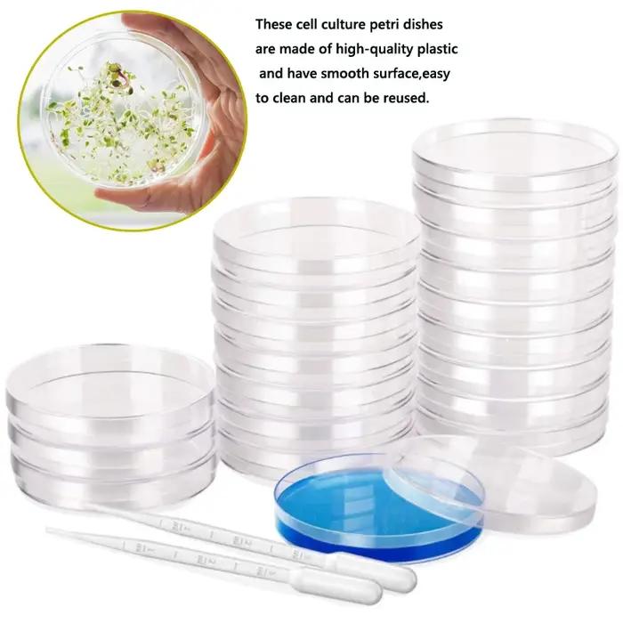 Boîtes de pétri en plastique 35-90mm, plat de Culture cellulaire résistant aux hautes températures a