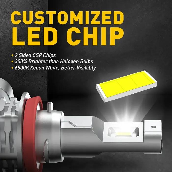 AUXITO 2x2000LM H8 H11 H16JP H10 ampoule LED antibrouillard Canbus sans erreur 6500K blanc 3000K dor