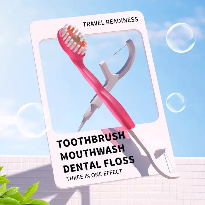 Brosse à dents jetable portable 5 en 1, fil dentaire, nettoyage buccal, adultes en voyage d'affaires