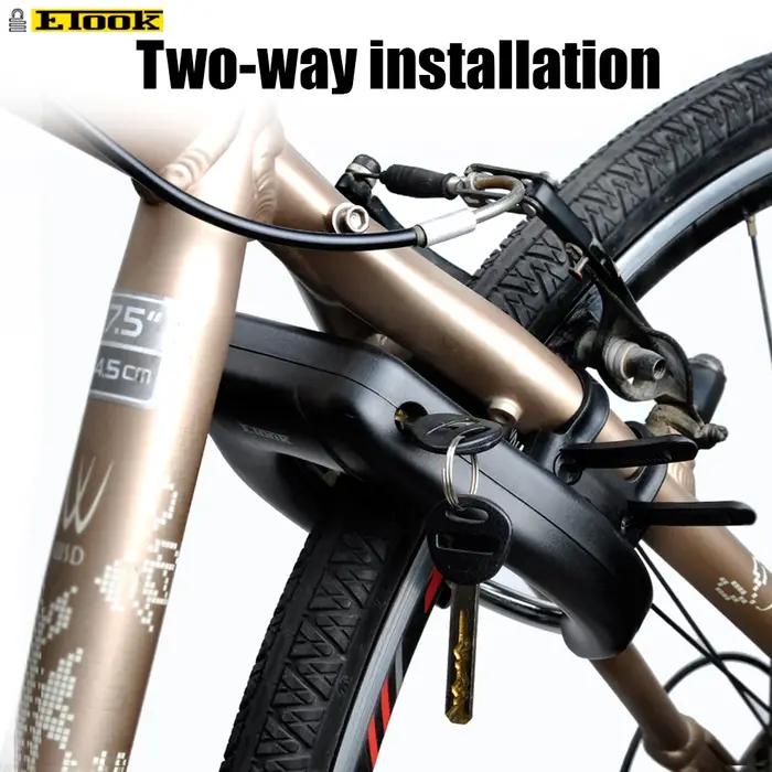 ETOOK-Serrure de tuyau en acier antivol, quincaillerie portable, haute sécurité et durable, vélo de