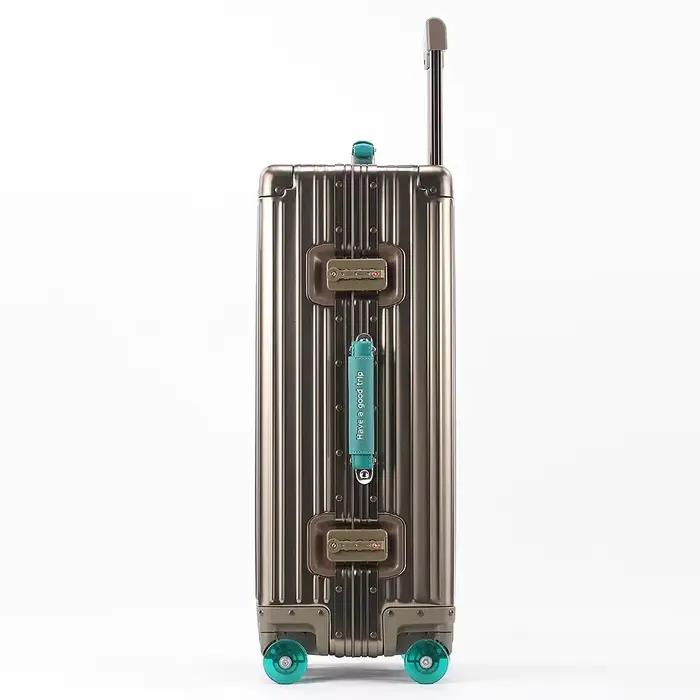 Valise de voyage tout en aluminium et magnésium, bagages roulants, boîtier de chariot en alliage ave