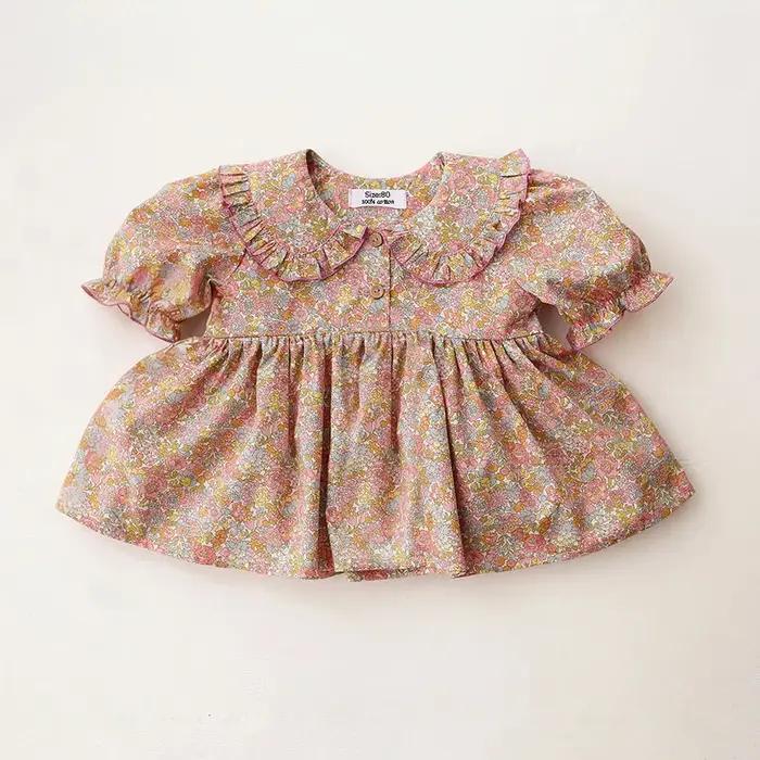 Ensemble de vêtements pour bébé fille, 2 pièces, été, coton floral, costume pour petite fille de 0 à