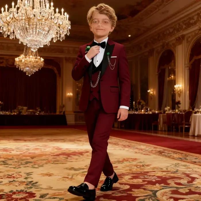 Costume d'anniversaire pour garçon, classique, porte-anneau, vêtements pour enfants, costume de Perf