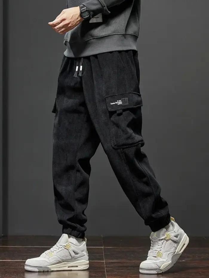 Pantalon décontracté à taille élastique pour homme, droit, proximité, wstring, harem, jogging, sport
