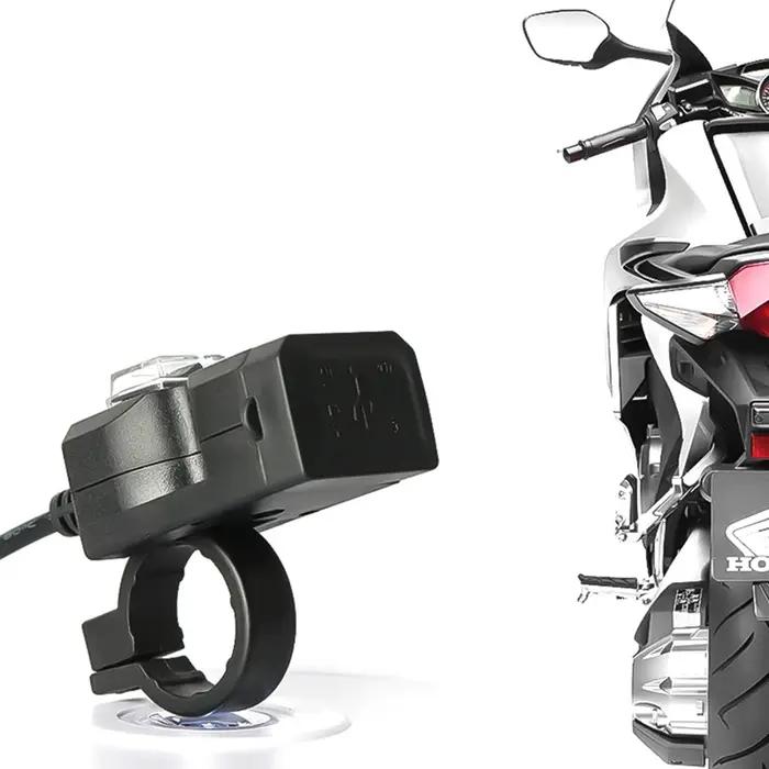 Adaptateur de chargeur de guidon de moto double USB 12V-24V, prise d'alimentation étanche pour iphon