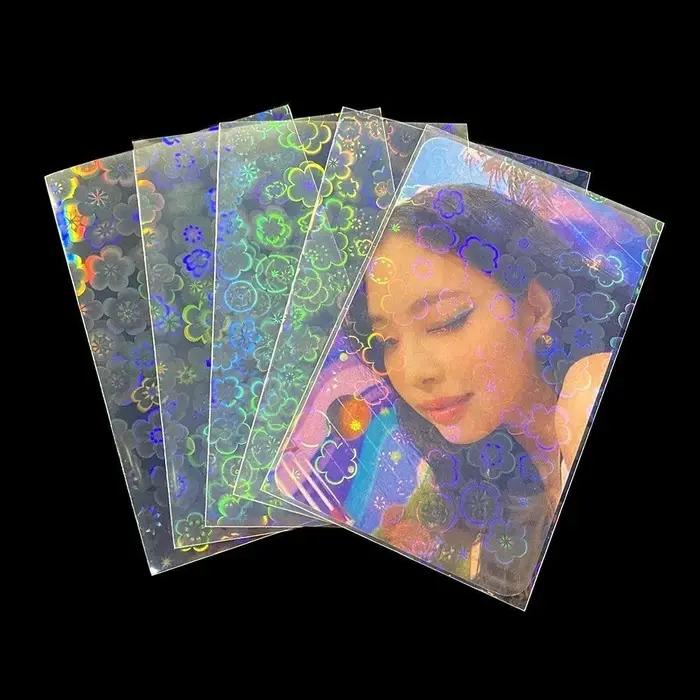 Protecteurs holographiques pour cartes de jeu TCG, 50 pièces, 65x90mm, manchons en aluminium laser,