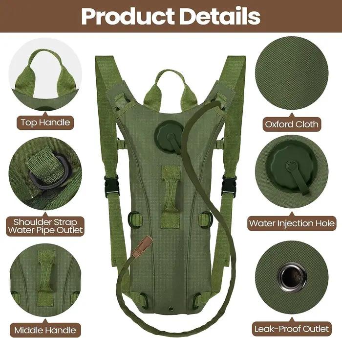 Sac à dos d'hydratation de Sport, sac à eau en Nylon imperméable avec vessie de 3 litres pour la ran