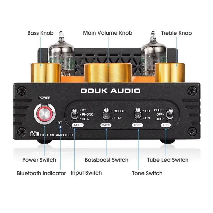 Douk Audio X1 HiFi JAN5725 amplificateur à Tube sous vide Bluetooth5.0 récepteur MM amplificateur Ph