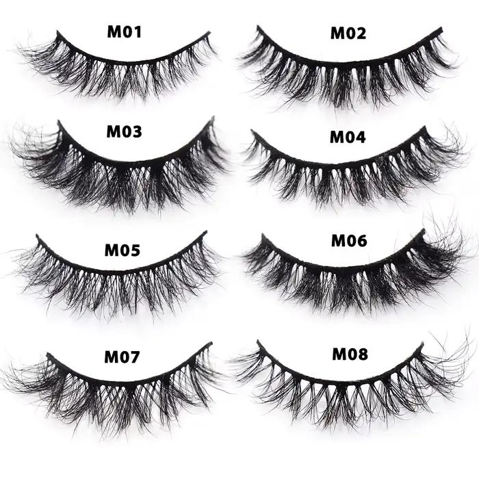 LEHUAMAO Maquiagem cils courts en vison naturel cils vaporeux moelleux Volume 12mm-15mm faux cils Ex