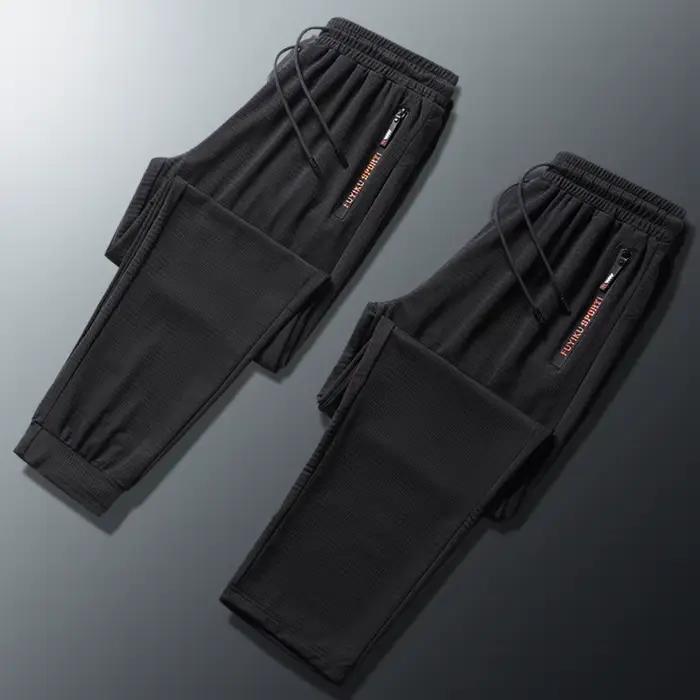 Pantalon de survêtement en soie glacée pour hommes, grande taille 9xl 8xl 7xl, séchage rapide et fra