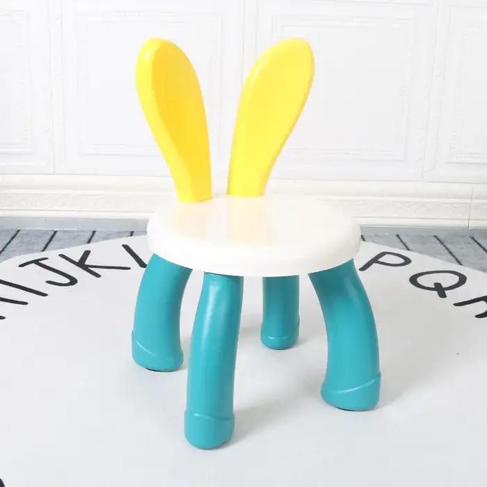 Adorable lapin maternelle enfants chaise en plastique épaissi pied de lit meubles antidérapants enfa
