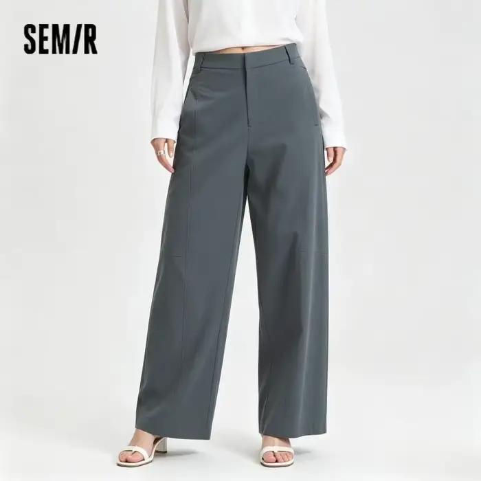Pantalon Femme Semir Tissé 2026 Coupe Ample Jambe Large Fluide et Confortable Style Urbain Décontracté Quotidien