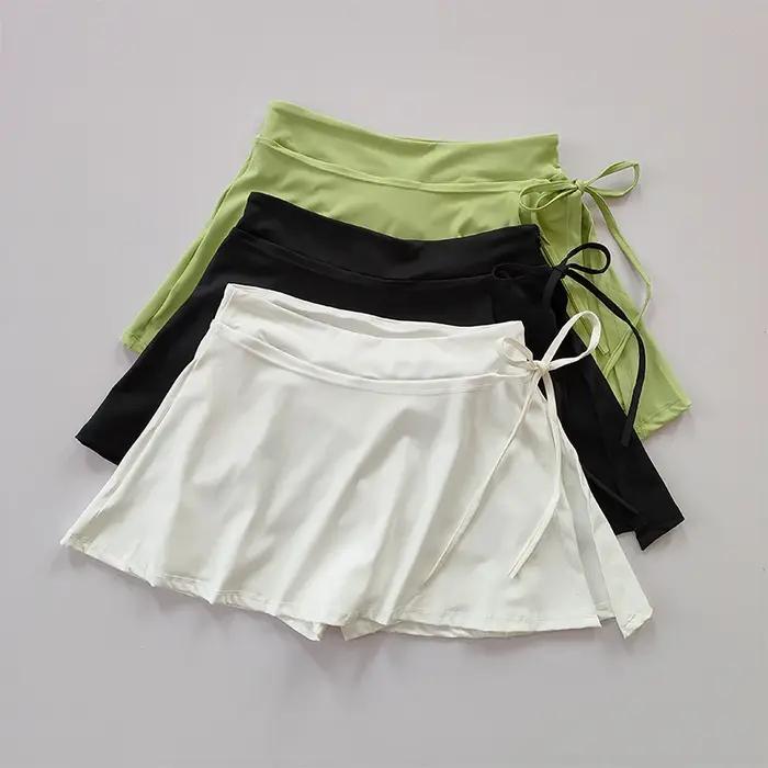 Jupe de sport de Yoga, jupe de Tennis de Badminton, pantalon demi-corps, jupe de poche à séchage rap