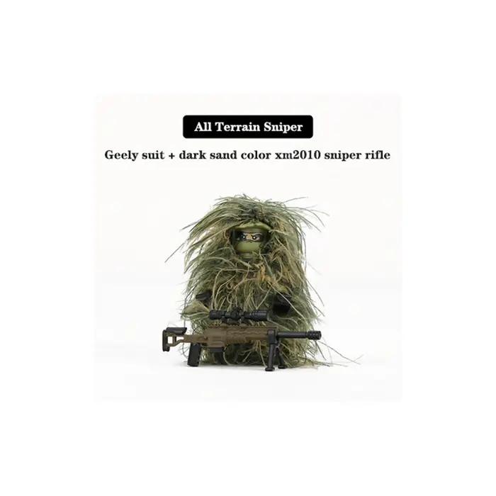 Vêtements de Camouflage de Sniper militaire tout-Terrain, blocs de construction, figurines de soldat