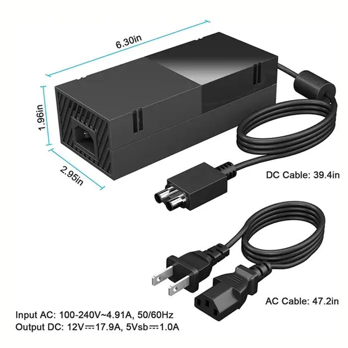 Chargeur de rechange pour Xbox One avec câble, alimentation secteur, adaptateur secteur, 12V, 10A, 1