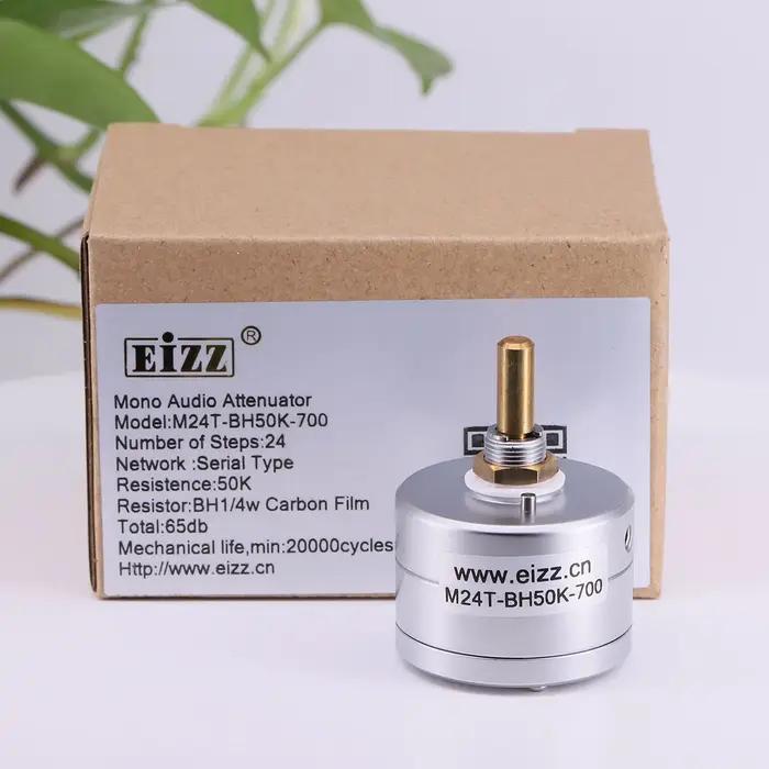 1PC EIZZ Potentiomètre de volume mono/bi-canal 4 canaux 10K 25K 50K 100K 250K 24 pas, Atténuateur au