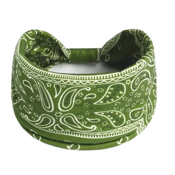 Bandeaux élastiques larges College Boho pour femmes, Turbans à nœud, Bandeau de tête rond, Bandanas
