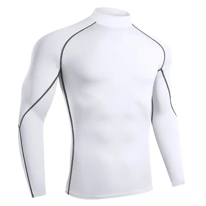 T-shirt compression hommes séchage rapide - Haut fitness musculation gym rashgard manches longues
