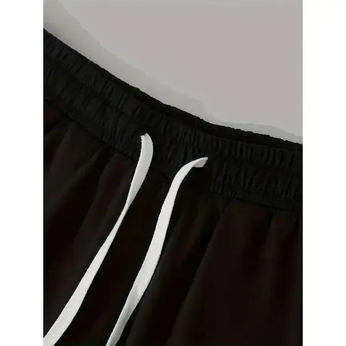 Shorts décontractés en polyester uni pour hommes et femmes, grande taille, avec poches à cordon pour sorties quotidiennes et occasions spéciales
