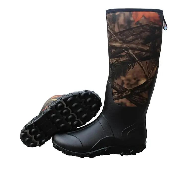 Bottes de chasse montantes en néoprène pour hommes, bottes de pluie en plein air pour la forêt profo