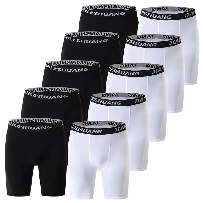 Short à taille élastique pour hommes et adolescents, sous-vêtements de sport longs, course à pied, f
